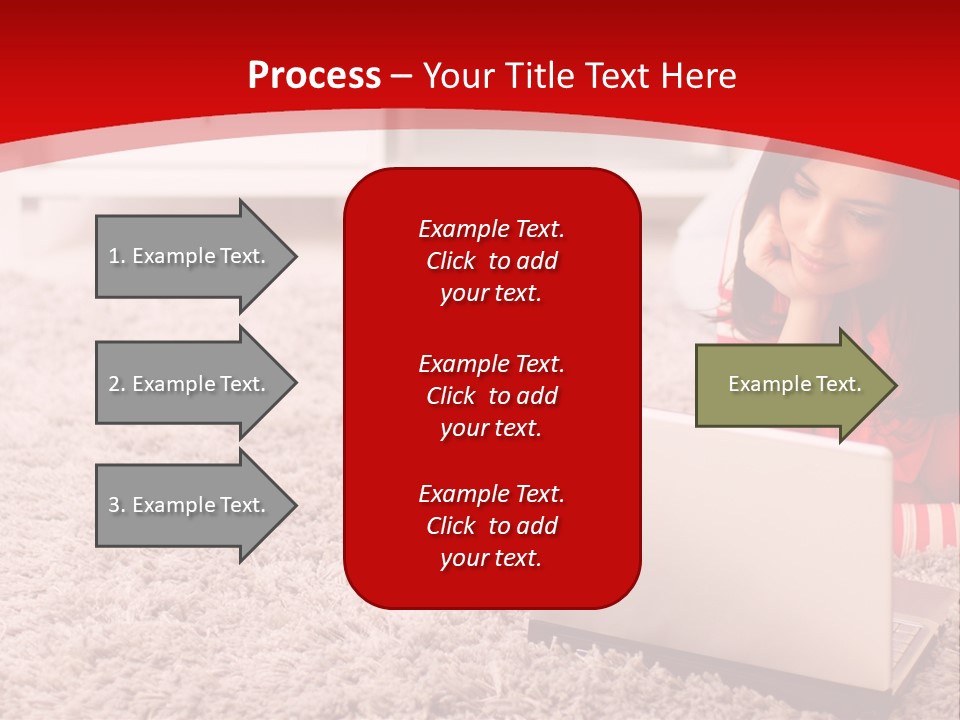 Girl With A Laptop PowerPoint Template