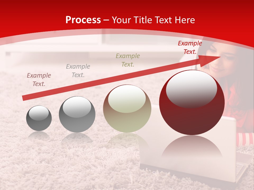 Girl With A Laptop PowerPoint Template