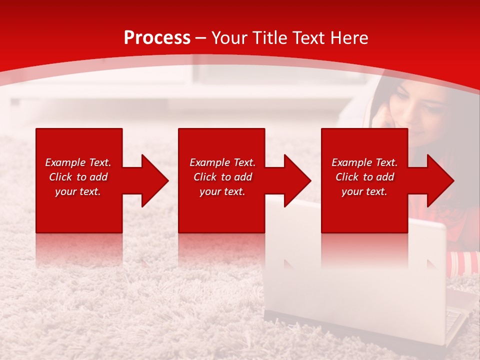 Girl With A Laptop PowerPoint Template