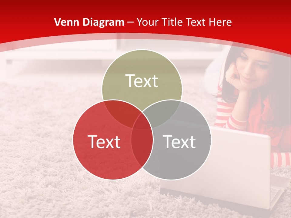 Girl With A Laptop PowerPoint Template