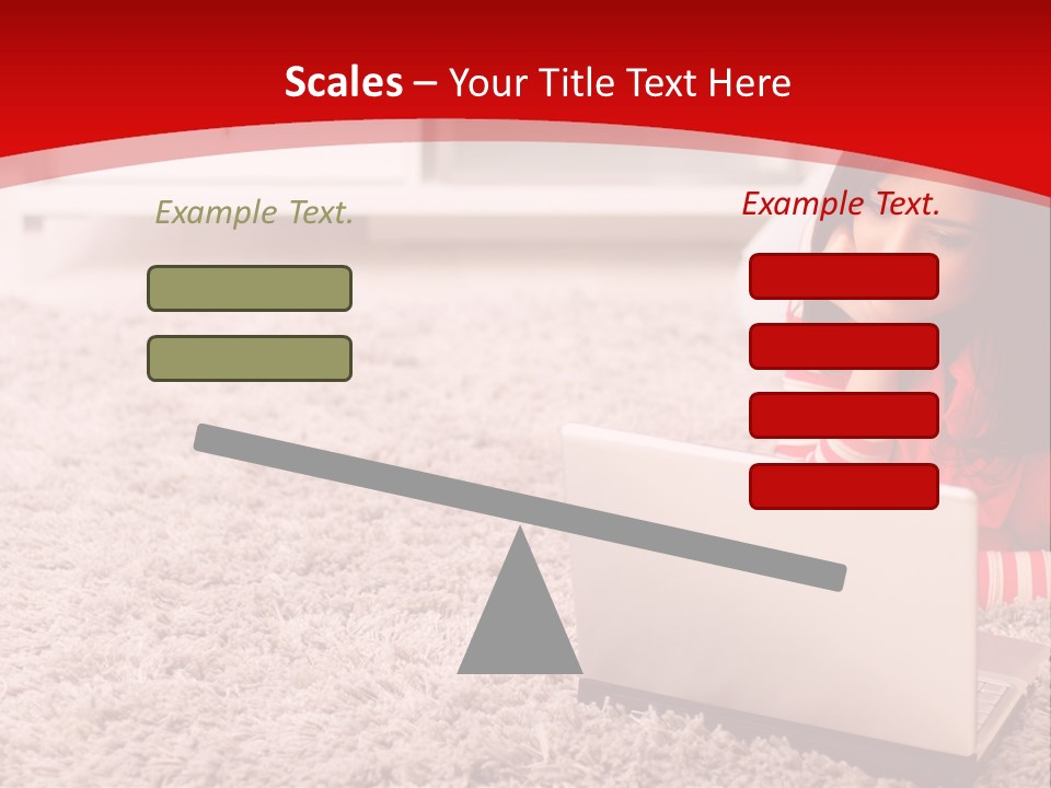 Girl With A Laptop PowerPoint Template