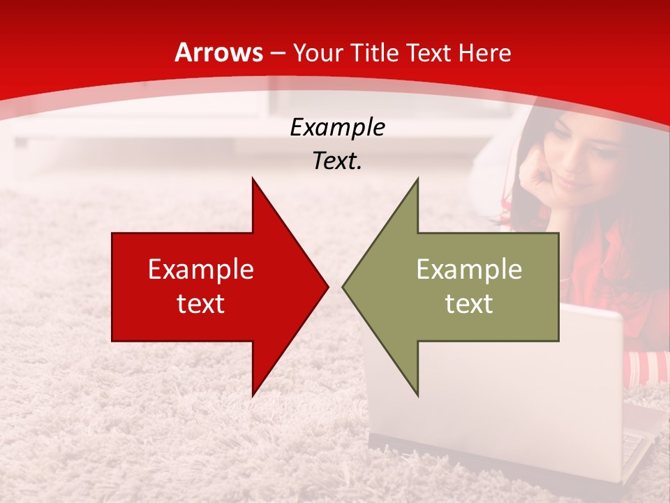 Girl With A Laptop PowerPoint Template