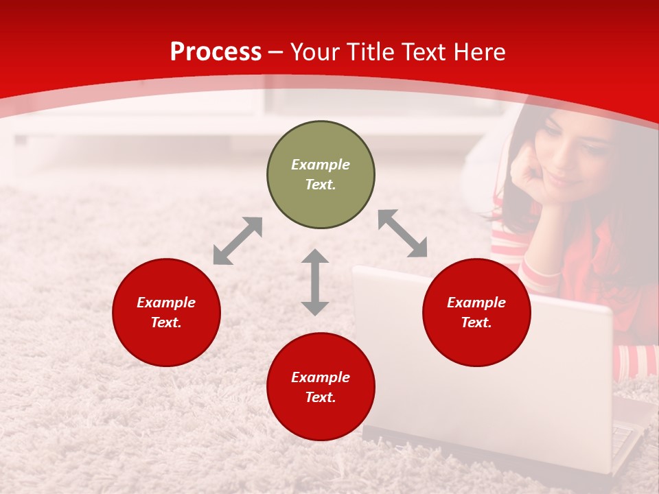 Girl With A Laptop PowerPoint Template