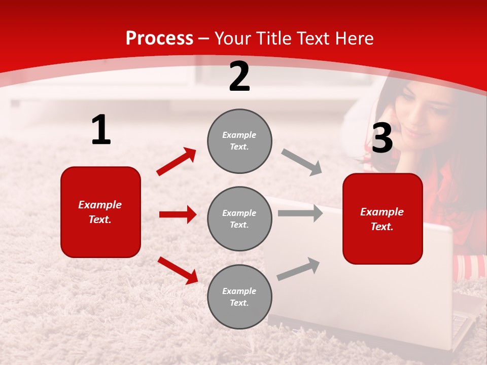 Girl With A Laptop PowerPoint Template