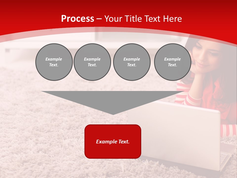 Girl With A Laptop PowerPoint Template