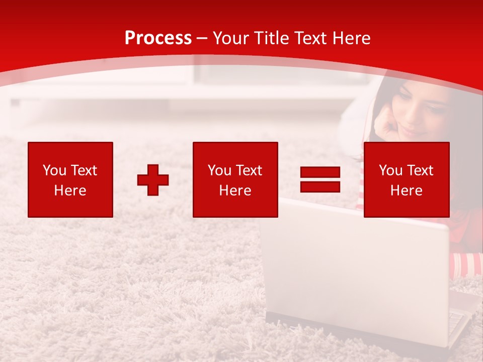 Girl With A Laptop PowerPoint Template