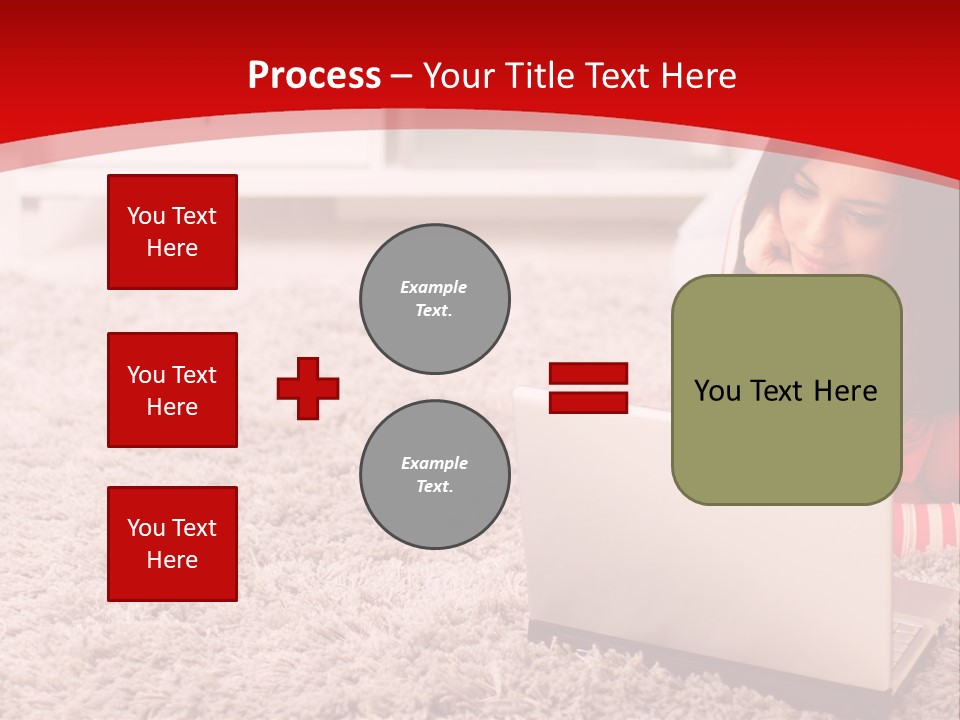 Girl With A Laptop PowerPoint Template