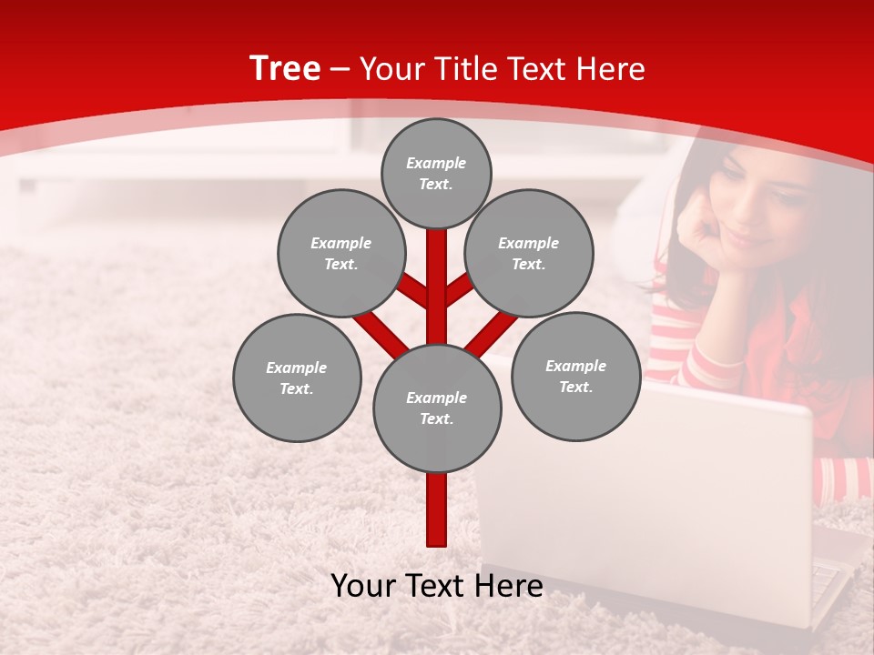 Girl With A Laptop PowerPoint Template