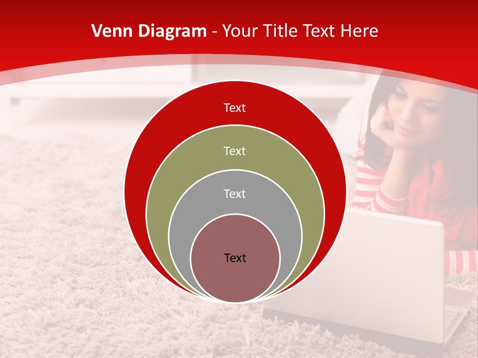 Girl With A Laptop PowerPoint Template