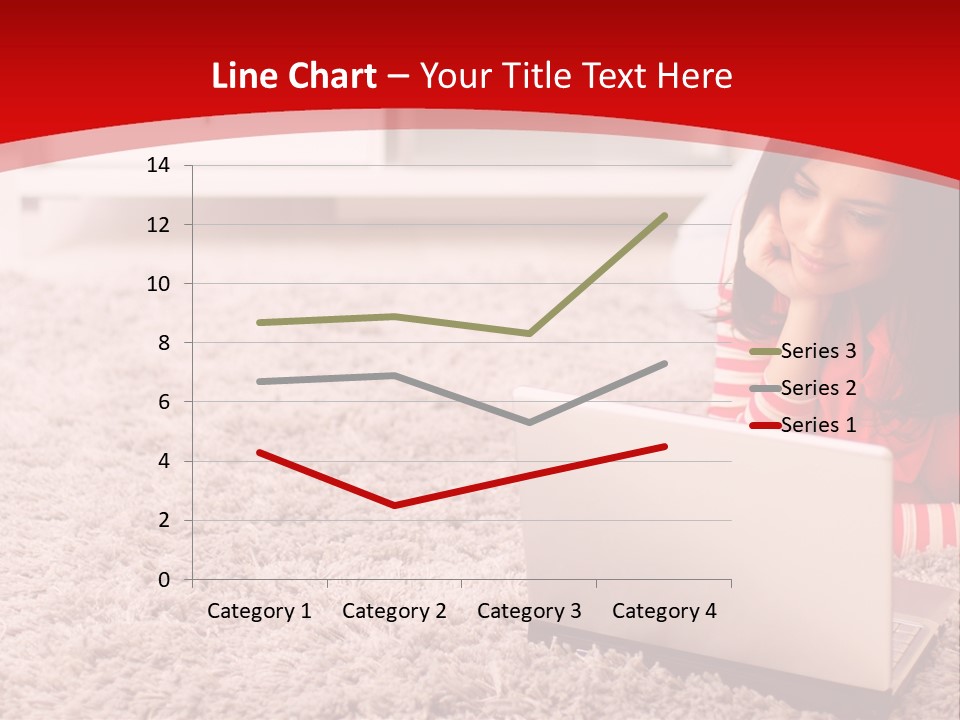 Girl With A Laptop PowerPoint Template