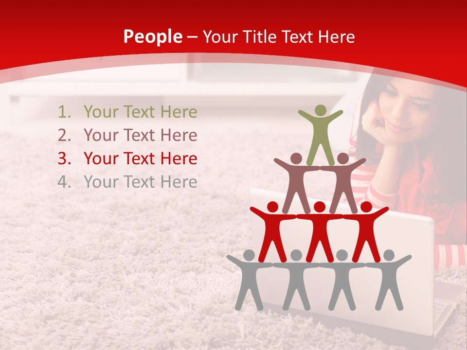 Girl With A Laptop PowerPoint Template