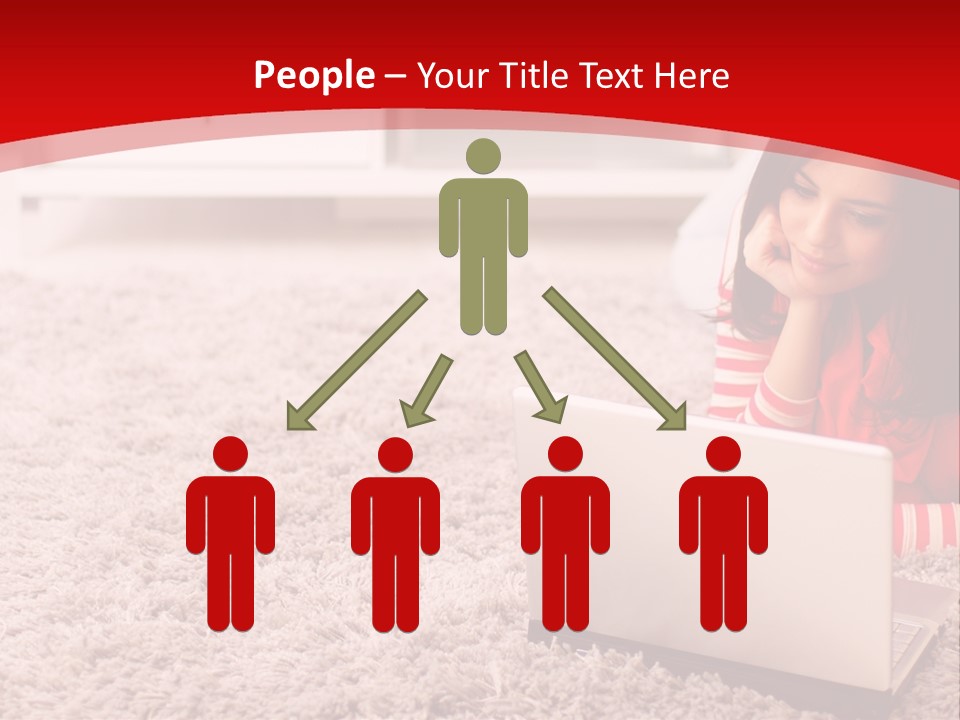 Girl With A Laptop PowerPoint Template