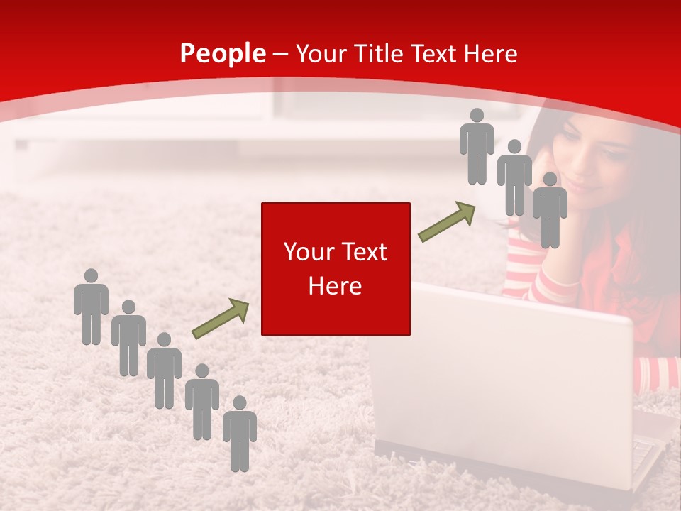 Girl With A Laptop PowerPoint Template