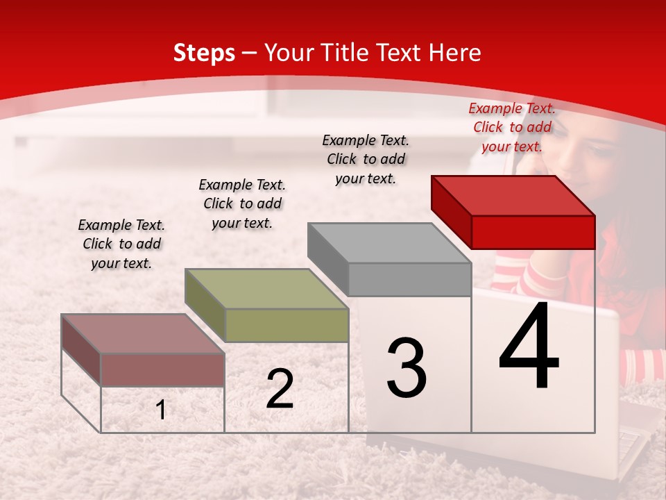 Girl With A Laptop PowerPoint Template