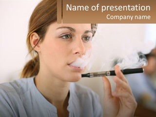 Smoking Girl PowerPoint Template