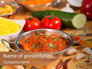 Salad With Tomatoes And Cucumbers PowerPoint Template