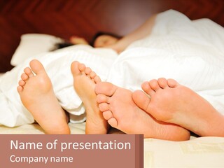 Girl And Boy In Bed PowerPoint Template