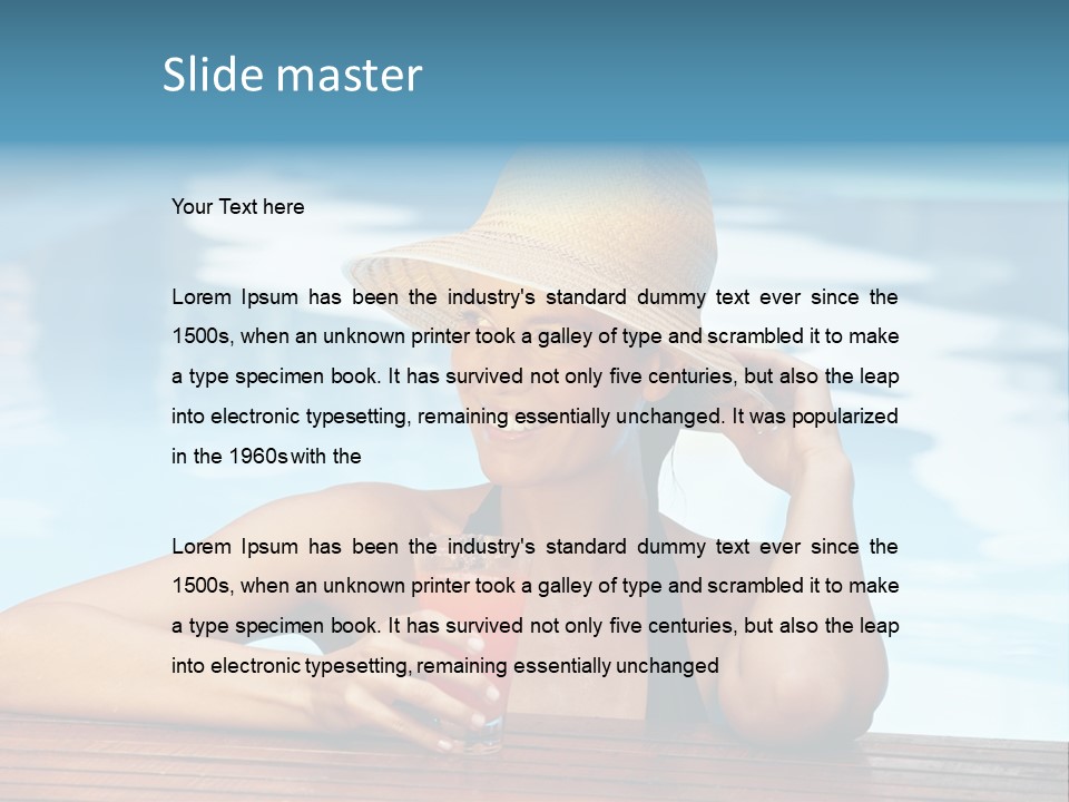 Girl In The Pool PowerPoint Template