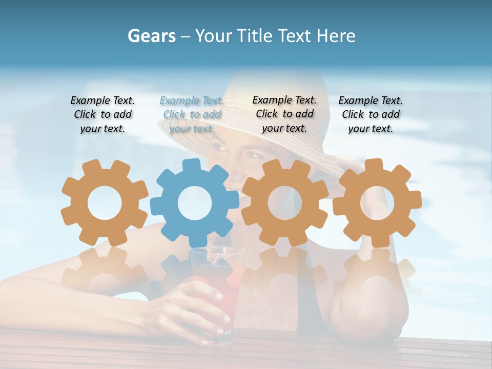 Girl In The Pool PowerPoint Template