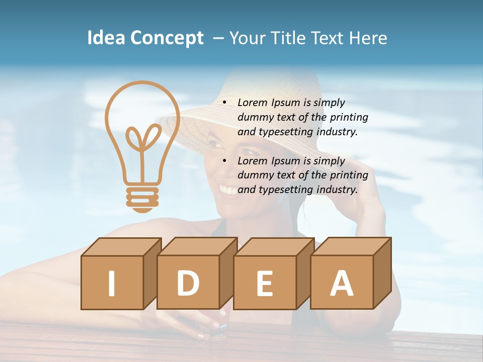 Girl In The Pool PowerPoint Template