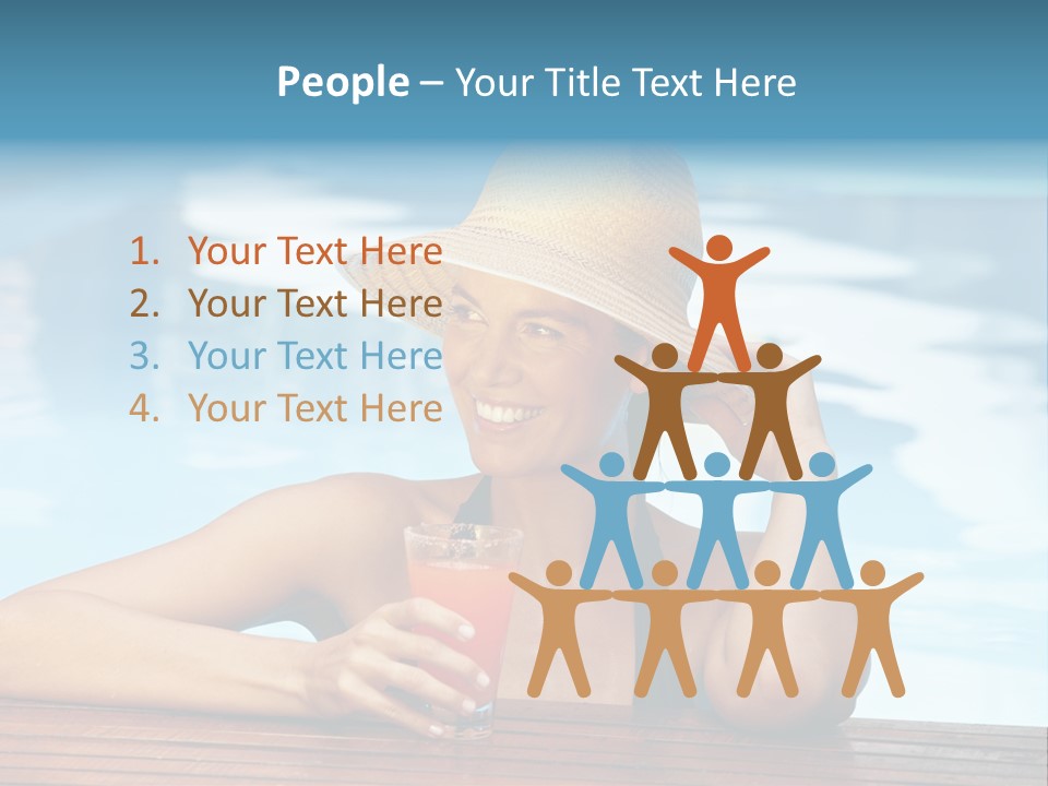 Girl In The Pool PowerPoint Template