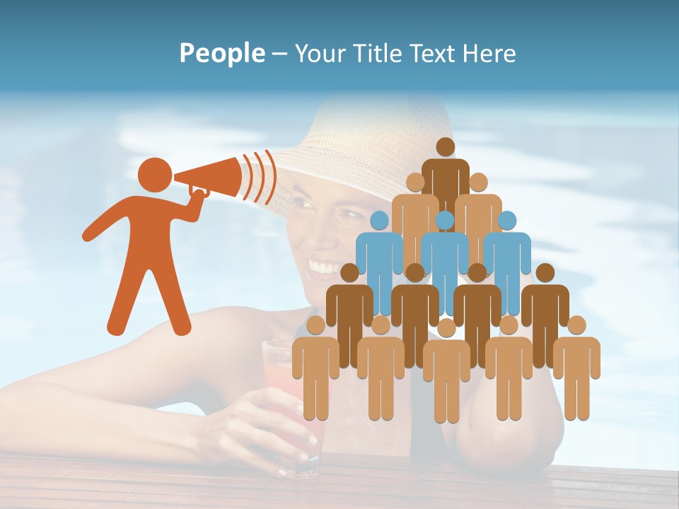 Girl In The Pool PowerPoint Template