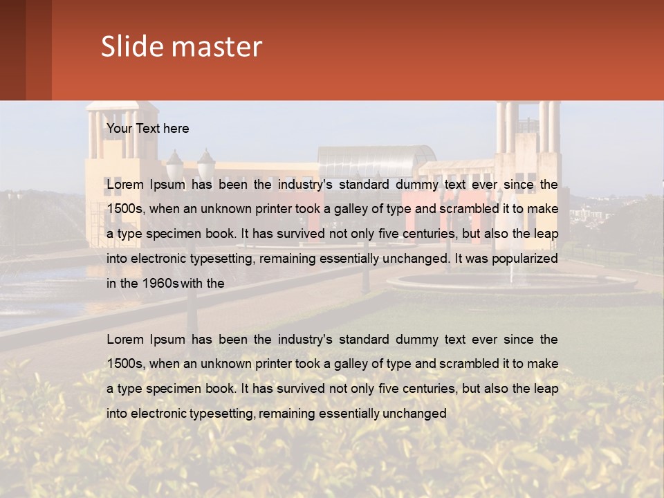 House With A Large Pool PowerPoint Template