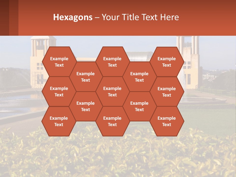 House With A Large Pool PowerPoint Template