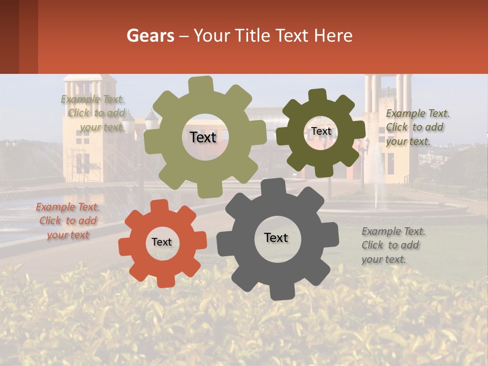 House With A Large Pool PowerPoint Template