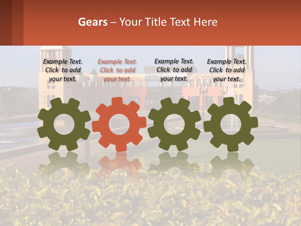 House With A Large Pool PowerPoint Template