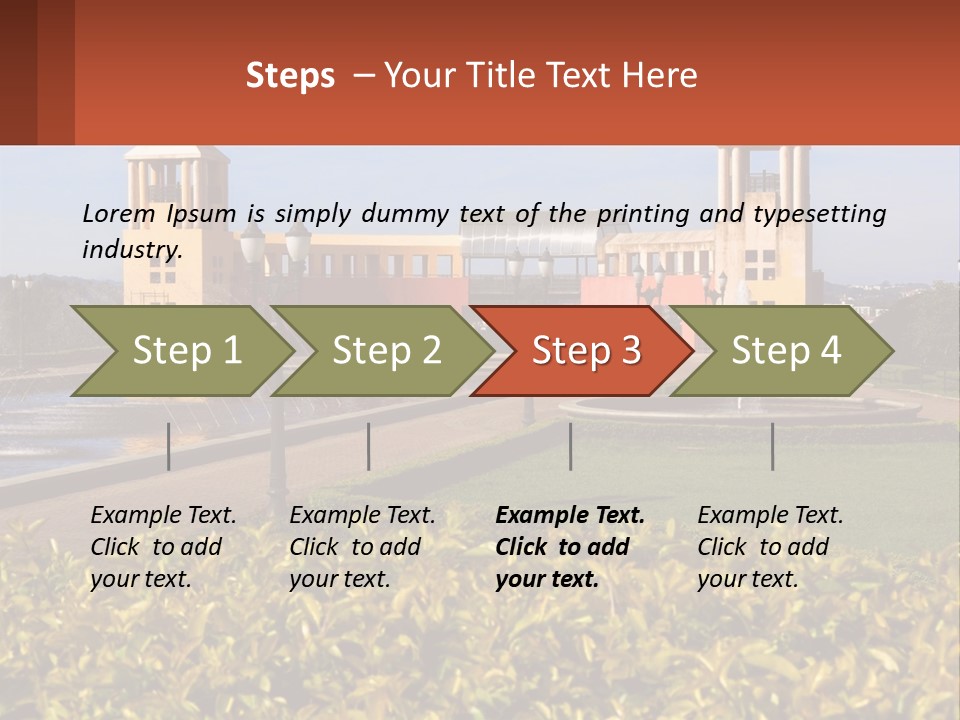 House With A Large Pool PowerPoint Template