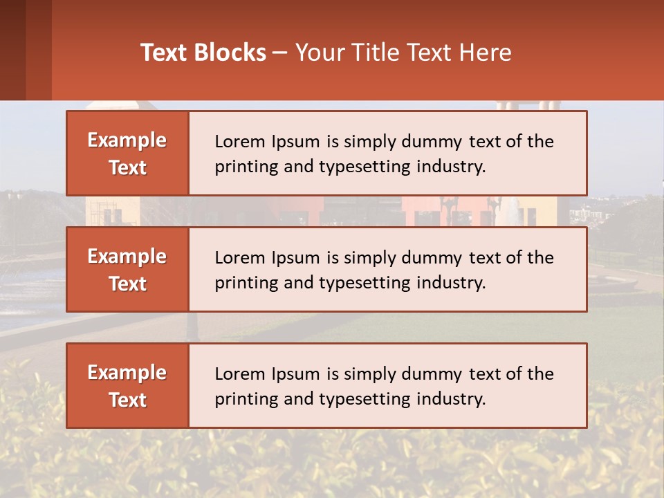 House With A Large Pool PowerPoint Template