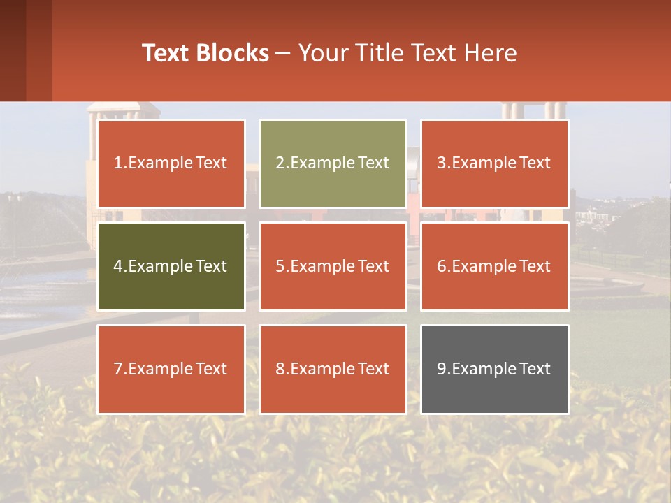 House With A Large Pool PowerPoint Template