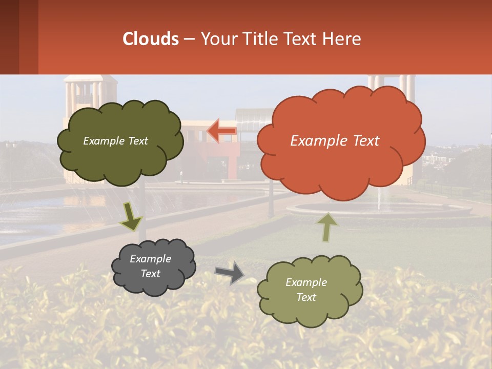 House With A Large Pool PowerPoint Template