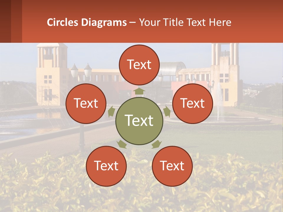 House With A Large Pool PowerPoint Template