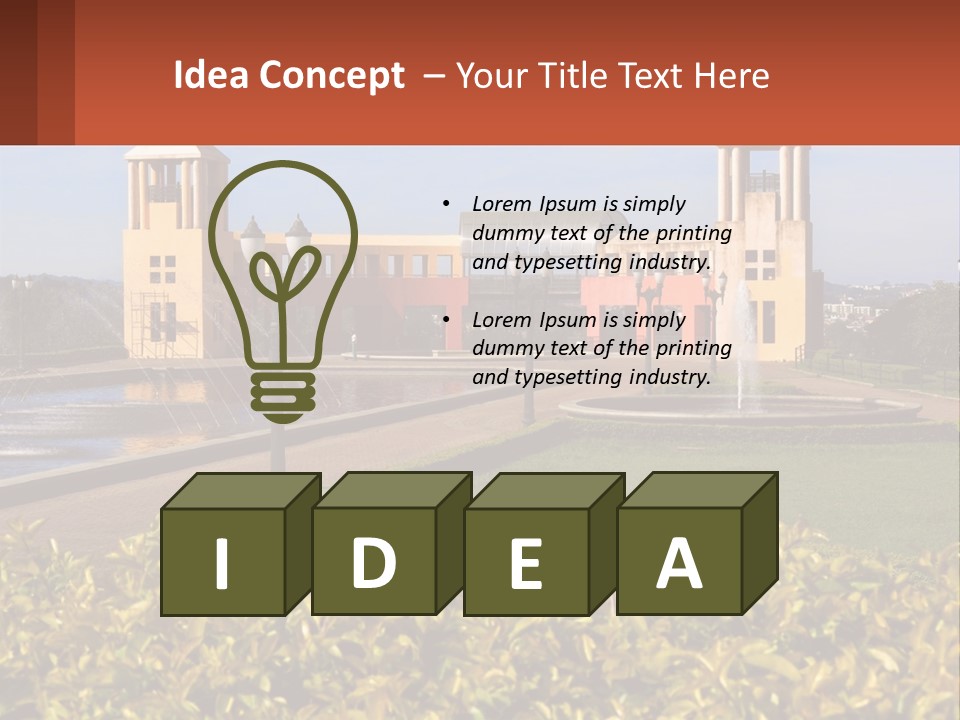 House With A Large Pool PowerPoint Template