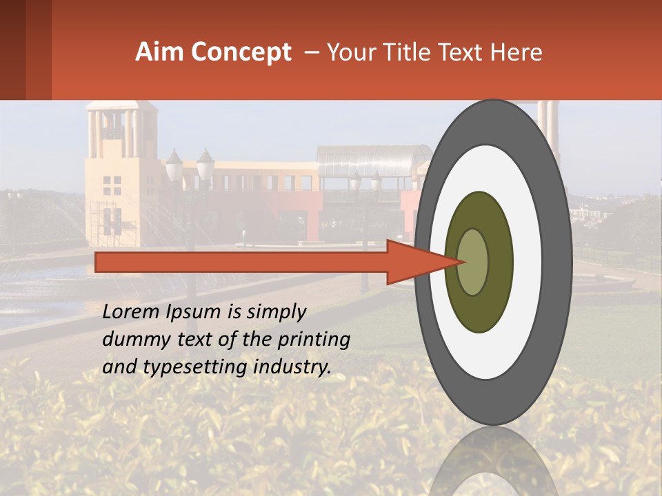 House With A Large Pool PowerPoint Template