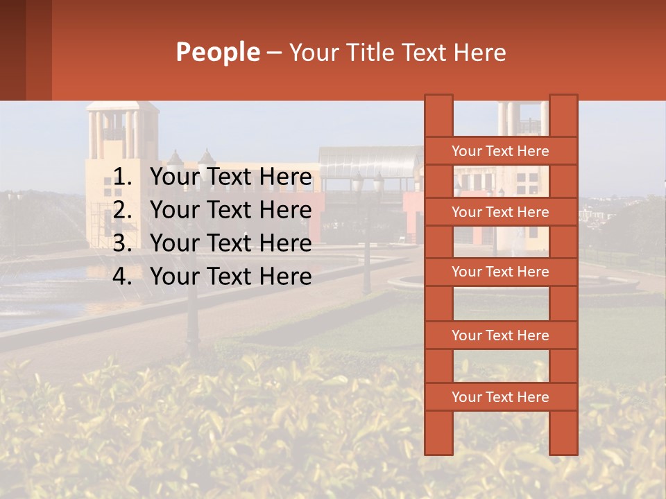 House With A Large Pool PowerPoint Template