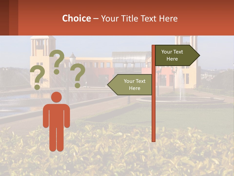 House With A Large Pool PowerPoint Template