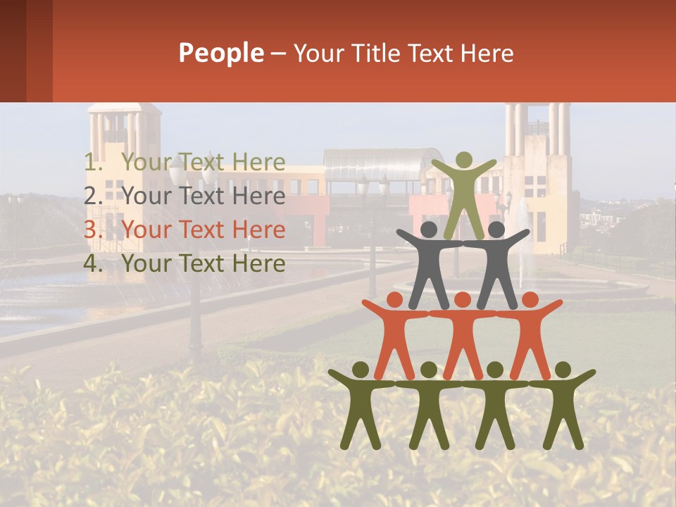 House With A Large Pool PowerPoint Template