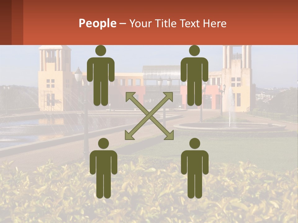 House With A Large Pool PowerPoint Template