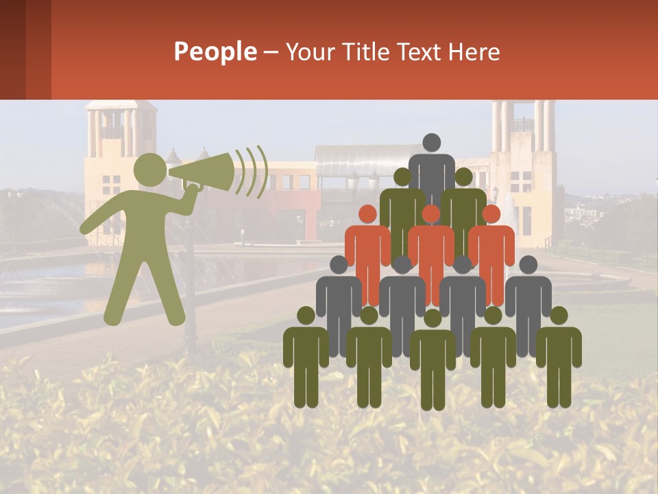 House With A Large Pool PowerPoint Template