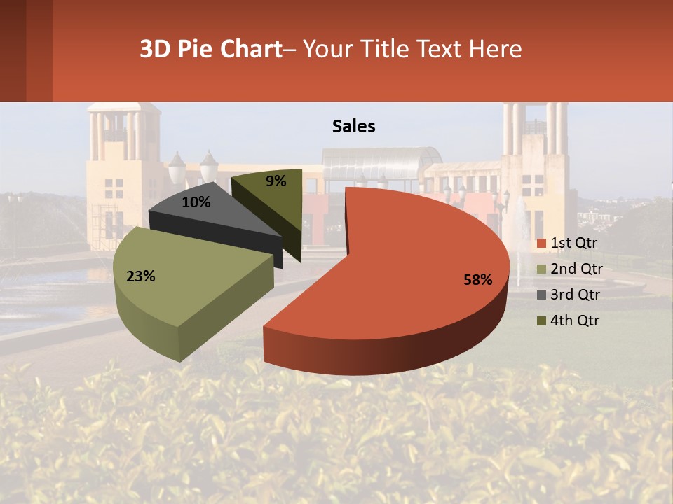 House With A Large Pool PowerPoint Template