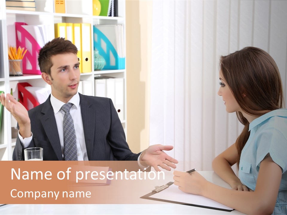 Communication With The Secretary PowerPoint Template