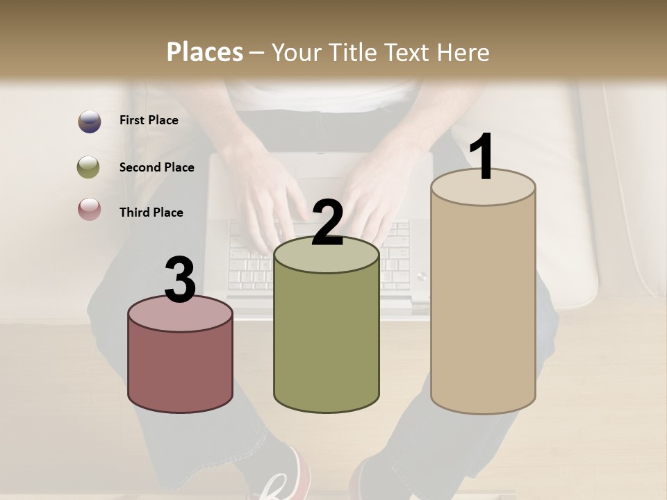 Guy With Laptop PowerPoint Template