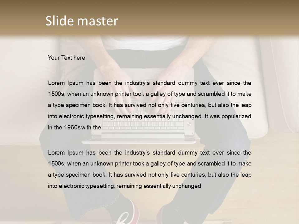 Guy With Laptop PowerPoint Template