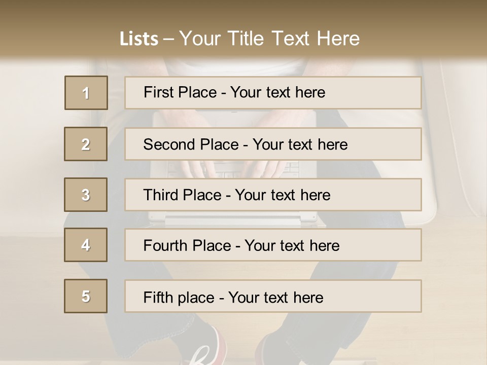 Guy With Laptop PowerPoint Template