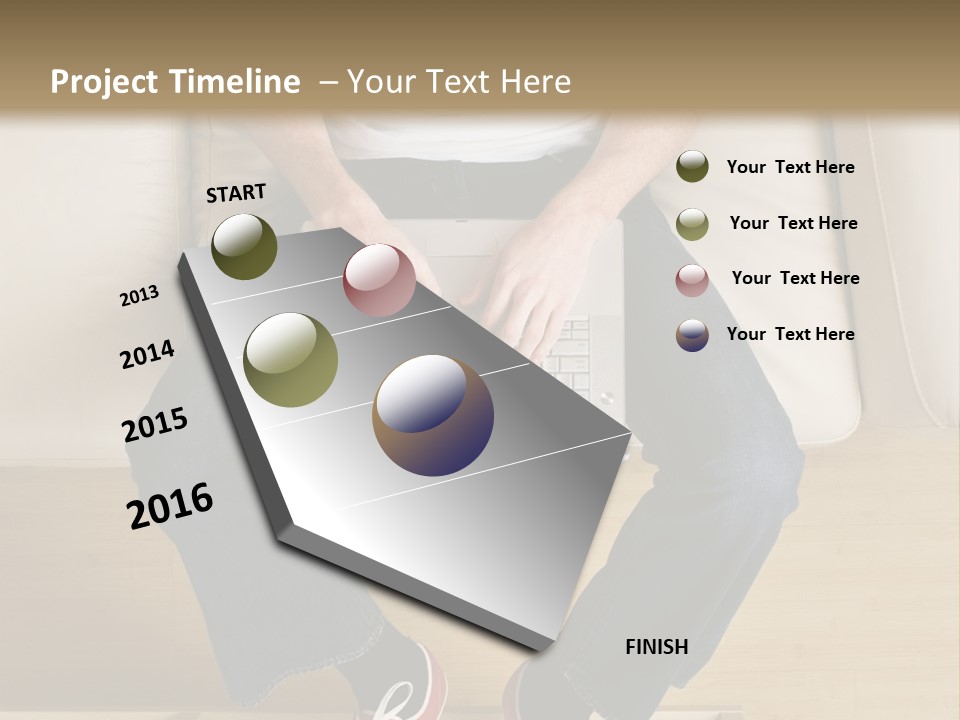 Guy With Laptop PowerPoint Template