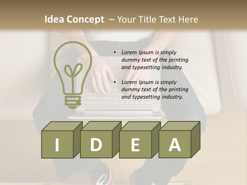 Guy With Laptop PowerPoint Template