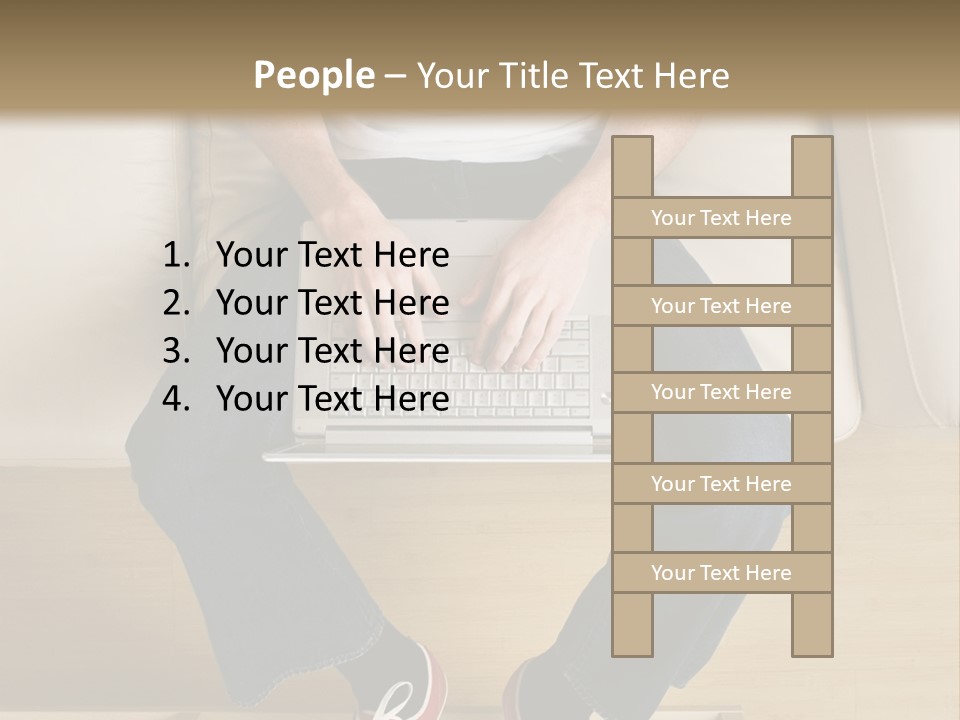 Guy With Laptop PowerPoint Template